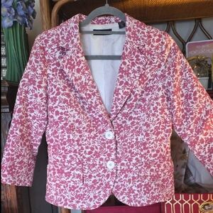 NOS New Vintage Denim Floral Lined Lapel Blazer 90s